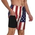 thumbnail image 1 of Mens Swim Trunks America Flag Quick Dry Board Shorts with Compression Liner, 1 of 6