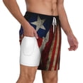 thumbnail image 1 of Mens Swim Trunks America Puerto-Rico-Flag Quick Dry Board Shorts with Compression Liner, 1 of 6