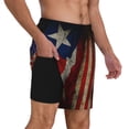 thumbnail image 1 of Mens Swim Trunks America Puerto-Rico-Flag Quick Dry Board Shorts with Compression Liner, 1 of 1
