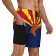 thumbnail image 1 of Mens Swim Trunks Arizona Flag Quick Dry Board Shorts with Compression Liner, 1 of 6