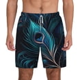 thumbnail image 1 of Mens Swim Trunks Bathing Suit Summer Swimming Board Shorts Peacock Feathers Cool Peafowl, 1 of 7