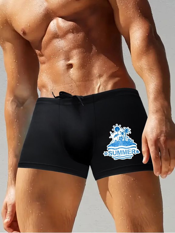 Mens Swim Trunks Beach Short for Men Swimming Bathing Suits Swimwear Surfing Printing Swim Trunks Summer