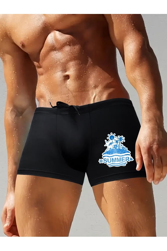 Mens Swim Trunks Beach Short for Men Swimming Bathing Suits Swimwear Surfing Printing Swim Trunks Summer