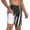 thumbnail image 1 of Mens Swim Trunks Black America Flag Quick Dry Board Shorts with Compression Liner, 1 of 1