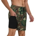 thumbnail image 1 of Mens Swim Trunks Camouflage Quick Dry Board Shorts with Compression Liner, 1 of 6