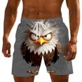 thumbnail image 1 of Mens Swim Trunks Casual Elastic Wasit Loose Fit Drawstring Shorts Cartoon Summer Beach Short Pants with Pockets Dark Gray L, 1 of 3