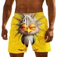 thumbnail image 1 of Mens Swim Trunks Casual Elastic Wasit Loose Fit Drawstring Shorts Cartoon Summer Beach Short Pants with Pockets Yellow 2 XXL, 1 of 3