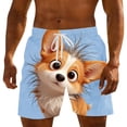 thumbnail image 1 of Mens Swim Trunks Casual Elastic Wasit Loose Fit Drawstring Shorts Cartoon Summer Beach Shorts with Pockets Blue 5XL, 1 of 3