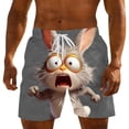 thumbnail image 1 of Mens Swim Trunks Casual Elastic Wasit Loose Fit Drawstring Shorts Cartoon Summer Homewear Short Pants with Pockets Dark Gray 2 M, 1 of 3