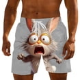 thumbnail image 1 of Mens Swim Trunks Casual Elastic Wasit Loose Fit Drawstring Shorts Cartoon Summer Homewear Short Pants with Pockets Gray 2 S, 1 of 3