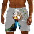 thumbnail image 1 of Mens Swim Trunks Casual Elastic Wasit Loose Fit Drawstring Shorts Cartoon Summer Homewear Short Pants with Pockets Gray L, 1 of 3