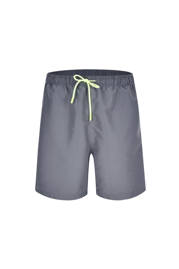 Mens Swim Trunks Casual Solid Trend Youth Running One Pocket Mens Holiday Clothing,Grey,4XL