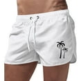 thumbnail image 1 of Mens Swim Trunks Coconut Tree 2 In 1 Quick Dry With Pockets Swimwear Bathing Suits Beach Outdoor White XXL, 1 of 4