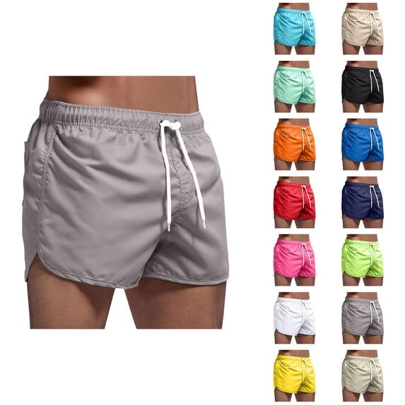 Mens Swim Trunks Colorblock Summer Shorts, Drawstring Waist Shorts for Men, Quick Dry Beach Shorts, Casual 5 Inch Inseam Mens Shorts for Vacation, Pool, or Streetwear M-2XL