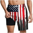 thumbnail image 1 of Mens Swim Trunks with Compression Liner 5 Inch Inseam Swim Shorts Quick Dry Mens Swimsuit Board Shorts Independence Day 4Th Of July Shorts Retro Patriotic Beach Pants with Pockets, 1 of 6