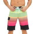 thumbnail image 1 of Mens Swim Trunks with Compression Liner Quick Dry Swim Shorts Swimming Trunks Stretch Bathing Suit Boardshorts Zipper Pockets Beige Vintage Stripes Large,Yellow,40, 1 of 9