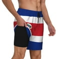 thumbnail image 1 of Mens Swim Trunks Costa Rica Flag Polyester Flag Quick Dry Board Shorts with Compression Liner, 1 of 6