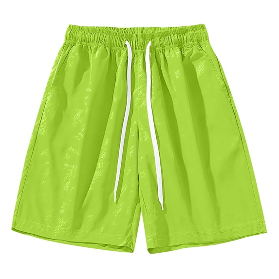 Mens Swim Trunks Elastic Waist Drawstring Hawaiian Summer Outfits Solid Color Pockets Shorts Fathers Gift