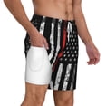 thumbnail image 1 of Mens Swim Trunks Firefighter Firefighting Flag Quick Dry Board Shorts with Compression Liner, 1 of 6