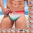 thumbnail image 1 of Mens Swim Trunks Gradient Soft Drawstring Swim Briefs Swimwear Bottoms Summer Bathing Suits M M, 1 of 6