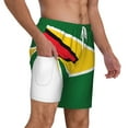 thumbnail image 1 of Mens Swim Trunks Guyana Flag Quick Dry Board Shorts with Compression Liner, 1 of 6