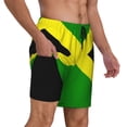 thumbnail image 1 of Mens Swim Trunks Jamaican Flag Quick Dry Board Shorts with Compression Liner, 1 of 6