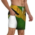thumbnail image 1 of Mens Swim Trunks Jamaican Flag Quick Dry Board Shorts with Compression Liner, 1 of 6