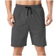 thumbnail image 1 of Mens Swim Trunks Long Shorts Drawstring Board Shorts Bathing Suits Bermuda Pants with Pockets Jogger Sweat Shorts Men Dark Gray XXL, 1 of 5