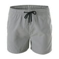 thumbnail image 1 of Mens Swim Trunks Males Summer Solid Sports Inner Net Beach Quick Dry Casual Drawstring Shorts Mens Board Shorts Swimwear Grey L, 1 of 5