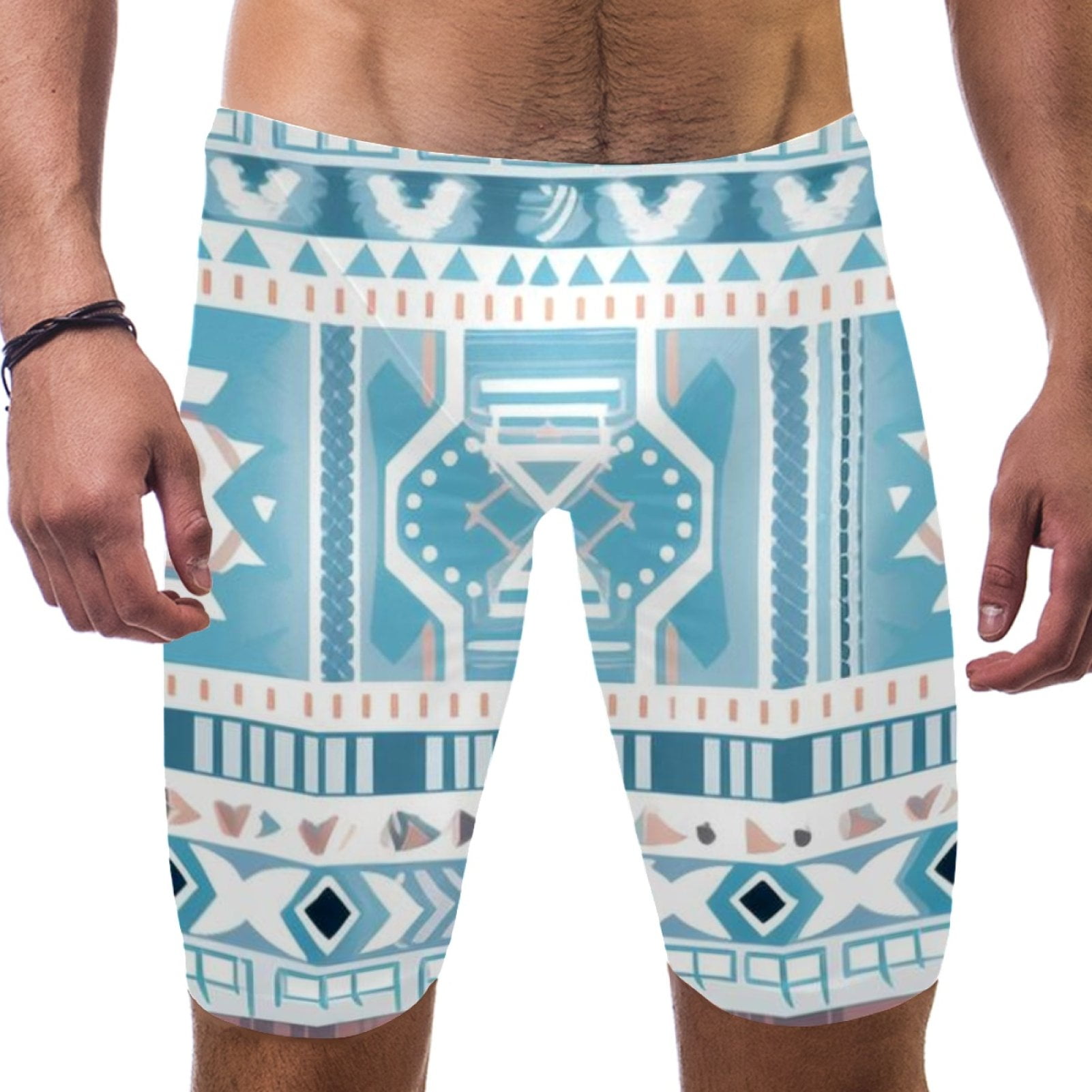 Mens Swim Trunks Men Bathing Suit Ethnic and Rhombus Geometry 3XL ...