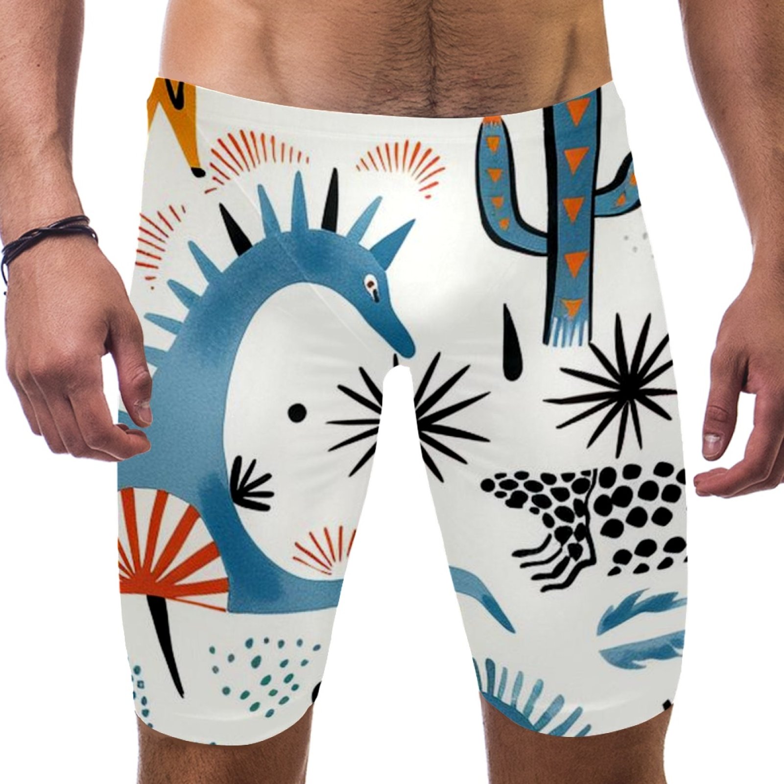 Mens Swim Trunks Men Swimming Trunks Cartoon Style Cute Dinosaurs S