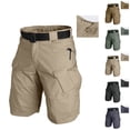 thumbnail image 1 of Mens Swim Trunks Men's Casual Resort Tactical Multi-Pocket Cargo Shorts Workwear Utility Crop Pants with Hook and Loop Patches Summer Outdoor Hiking Fishing Shorts Brown XL, 1 of 9