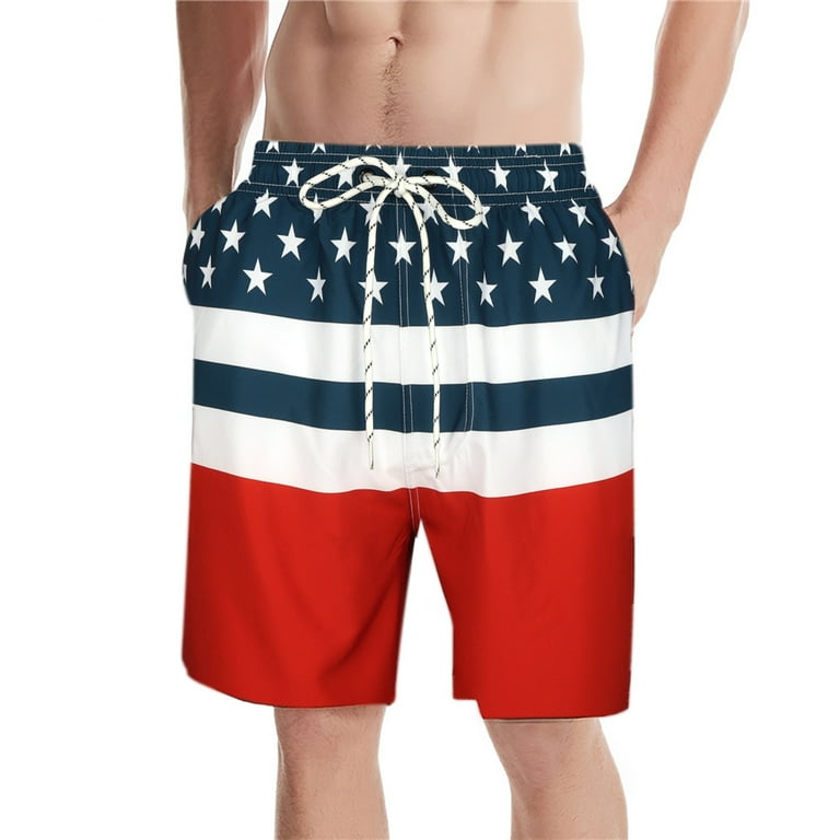 Men's fourth of july swim trunks cheap