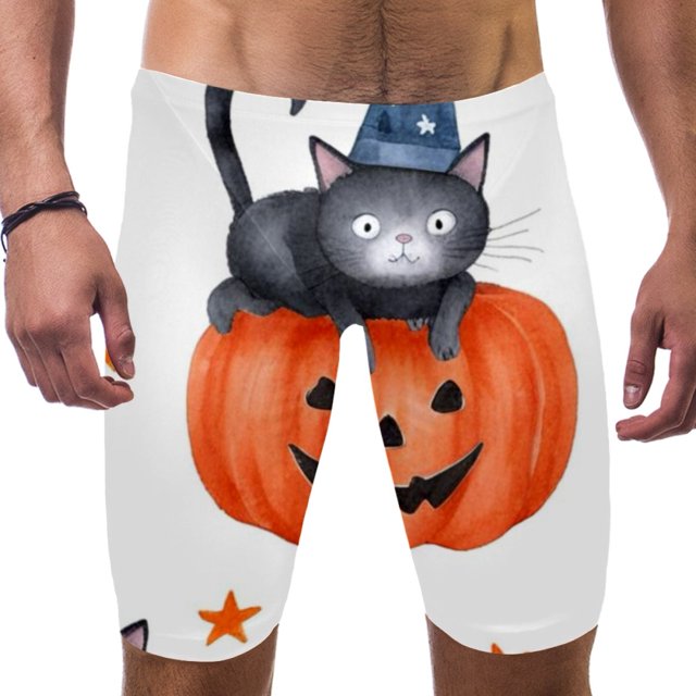 Mens Swim Trunks,Men's Swim Trunks,Mens Swim Pants,Halloween Cat Moon