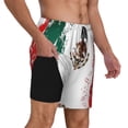 thumbnail image 1 of Mens Swim Trunks Mexican Flag Quick Dry Board Shorts with Compression Liner, 1 of 6