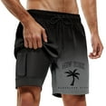thumbnail image 1 of Mens Swim Trunks New York Gradient 2 In 1 Quick Dry Swim Shorts Mens Swimsuit Board Shorts With Pockets Black M, 1 of 4