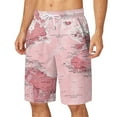 thumbnail image 1 of Mens Swim Trunks Plus Size Pocket Drawstring Loose Casual Straight Beach Vacation Essentials,Pink,L, 1 of 2