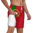 thumbnail image 1 of Mens Swim Trunks Portugal Flag Quick Dry Board Shorts with Compression Liner, 1 of 6