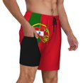 thumbnail image 1 of Mens Swim Trunks Portugal Flag Quick Dry Board Shorts with Compression Liner, 1 of 6