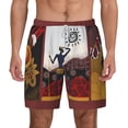 thumbnail image 1 of Mens Swim Trunks Quick Dry Bathing Suit with Liner Beach Shorts African Tribe Aborigine Tribal, 1 of 7