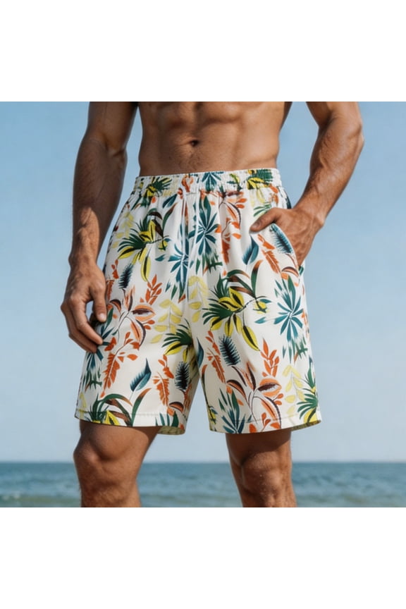 Mens Swim Trunks Quick Dry Board Shorts Breathable Fit Print Beach Shorts Swimwear Bathing Suits