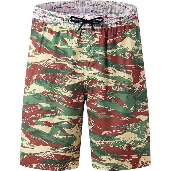 Mens Swim Trunks Quick Dry Board Shorts with Mesh Lining, Breathable Fit Hawaii Beach Shorts Swimwear Bathing Suits