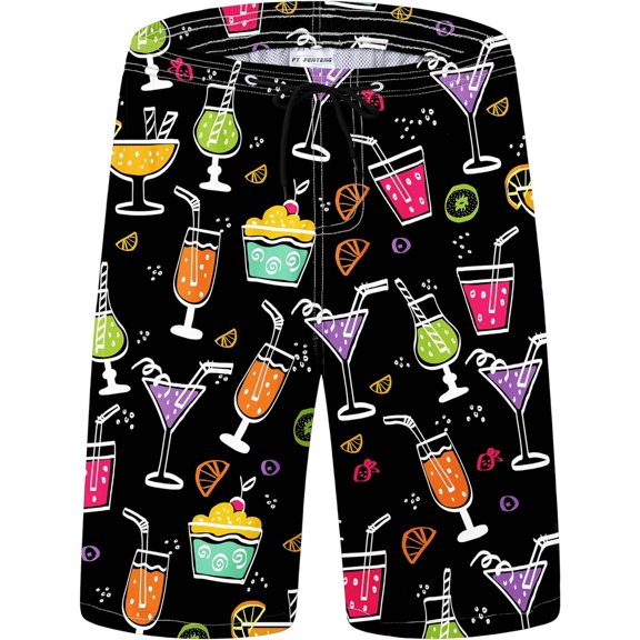 Mens Swim Trunks Quick Dry Board Shorts with Mesh Lining, Breathable Fit Hawaii Beach Shorts Swimwear Bathing Suits