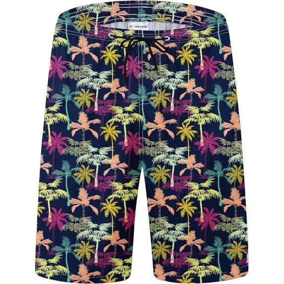 Mens Swim Trunks Quick Dry Board Shorts with Mesh Lining, Breathable Fit Hawaii Beach Shorts Swimwear Bathing Suits