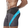 thumbnail image 1 of Mens Swim Trunks Quick-Drying Low Waisted Swimming Bottoms Stretchy Slim Color Block Breathable Hollow-Out Athletic Swimwear Bathing Suits Shorts, 1 of 8