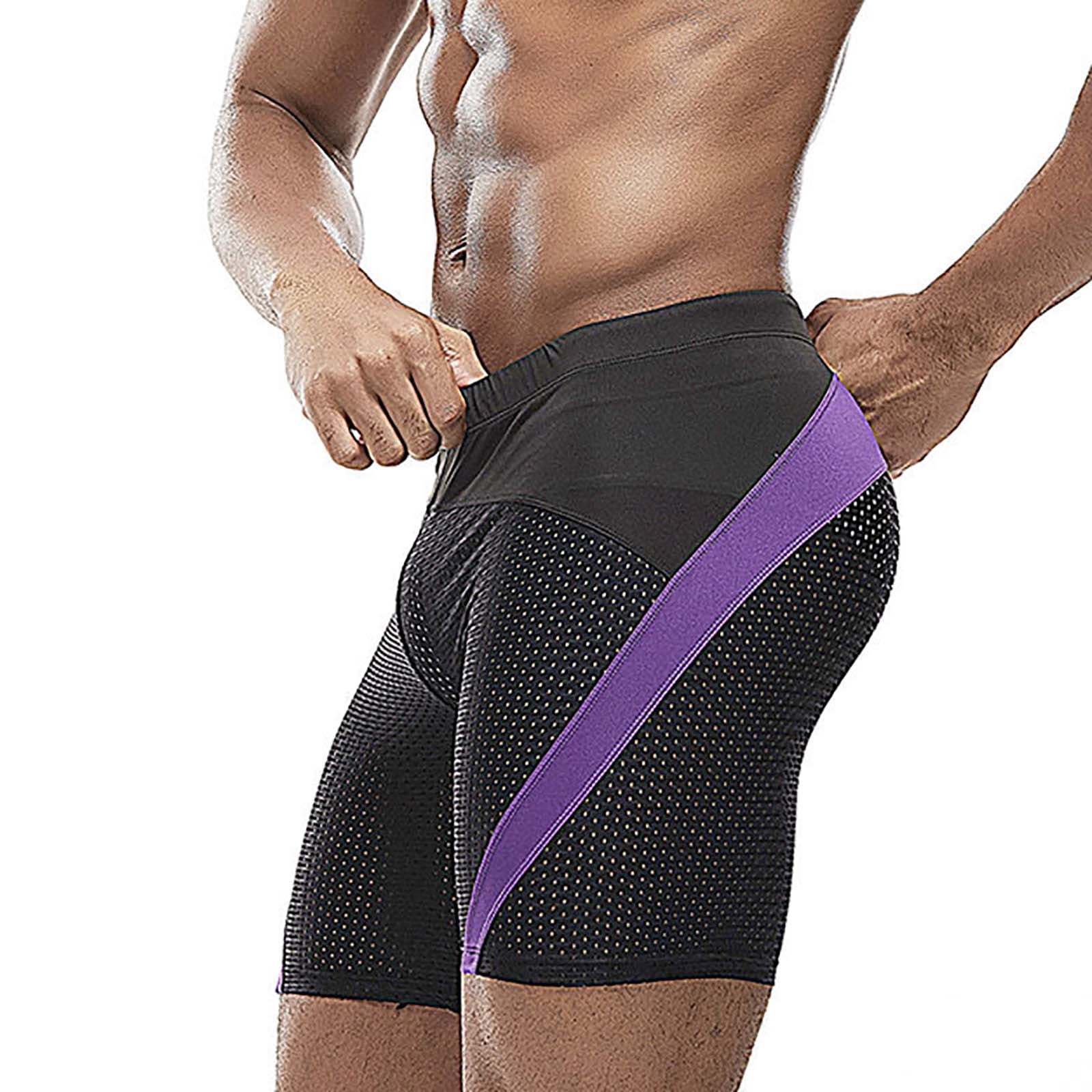 Mens Swim Trunks Quick-Drying Low Waisted Swimming Bottoms Stretchy Slim Color Block Breathable Hollow-Out Athletic Swimwear Bathing Suits Shorts