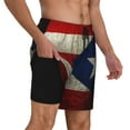 thumbnail image 1 of Mens Swim Trunks Retro Puerto-Rico-Flag Quick Dry Board Shorts with Compression Liner, 1 of 2