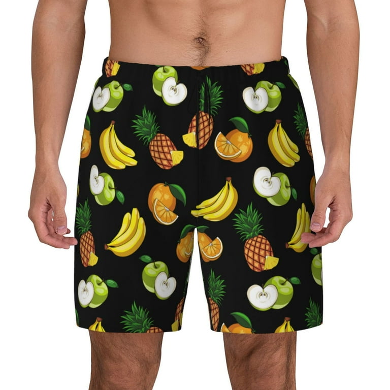 Mens Swim Trunks Shorts Fruit Pineapple Banana Stylish Comfortable Swimming Trunks for Men