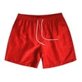 thumbnail image 1 of Mens Swim Trunks Solid Quick Dry Swim Beach Shorts Elastic Waist Drawstring Workout Athletic Shorts with Pockets, 1 of 5