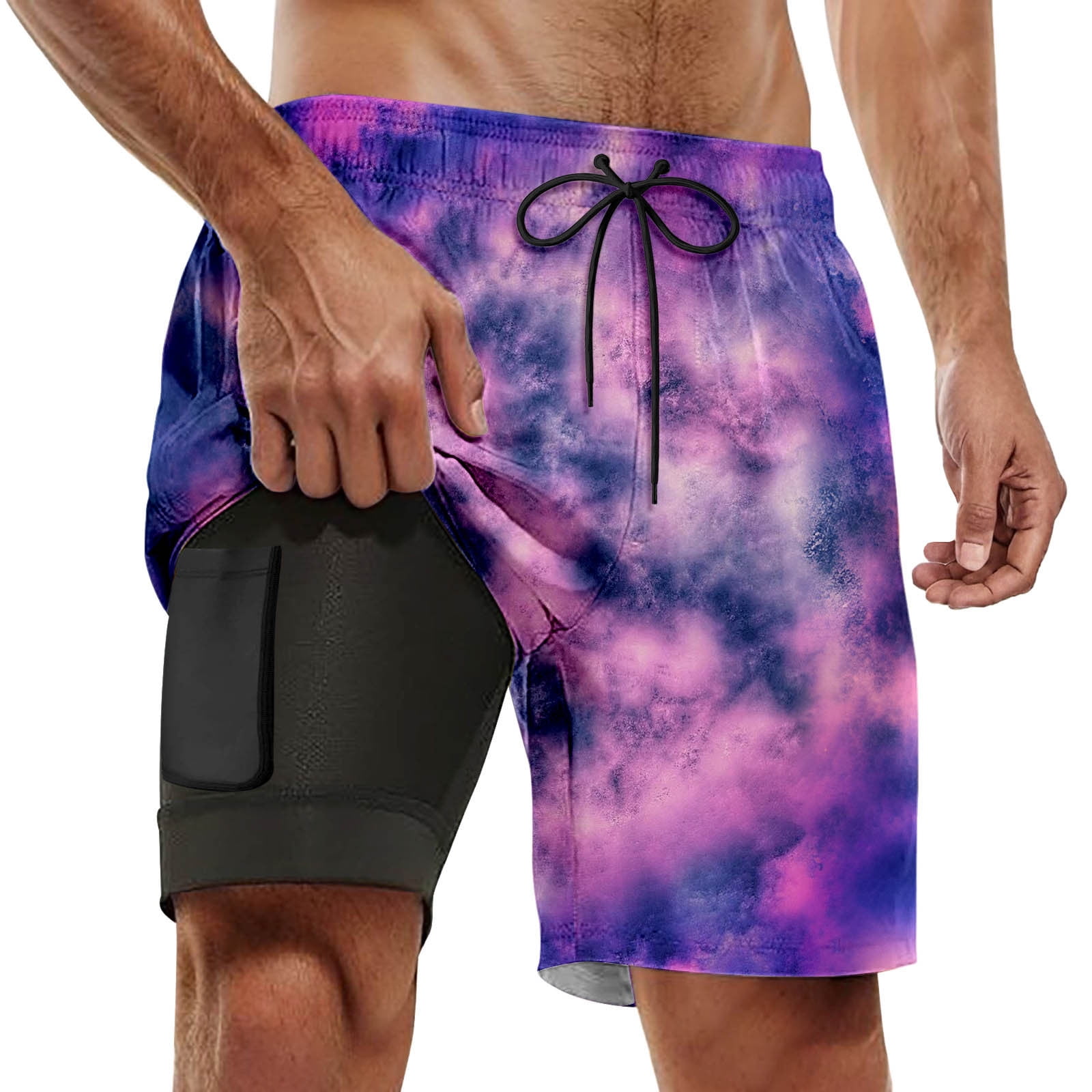Draw Stringliner Mens Swim Trunks Stretchy Quick Dry Drawstring Stretch Bathing Suit ...